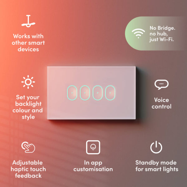 Smart Switch White 4 Button | Black or White - Image 3
